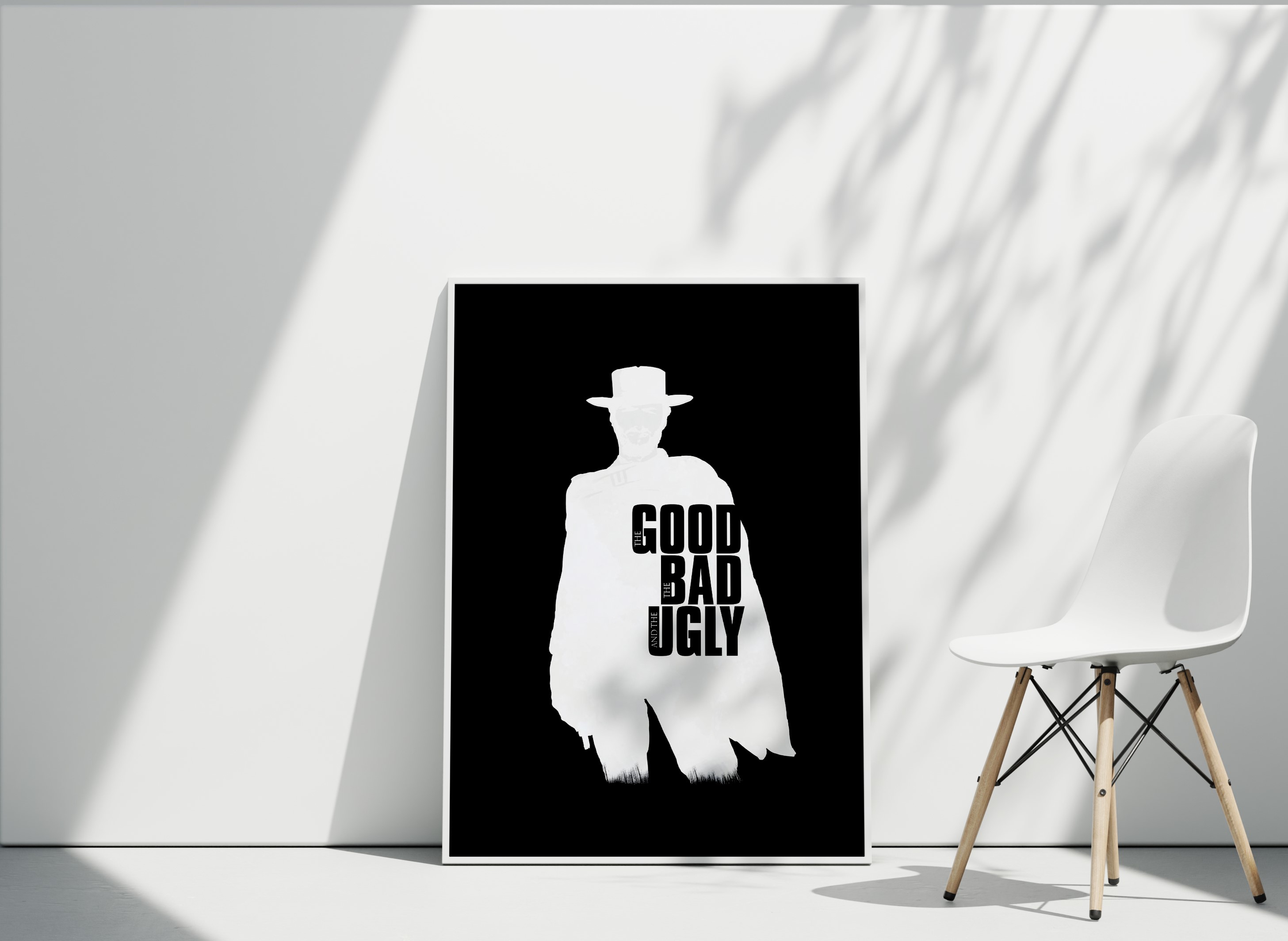 تابلو دکوراتیو فیلم وسترن | The Good, The Bad and The Ugly | پوستر مینیمال و کلاسیک برای اتاق و دفتر کار