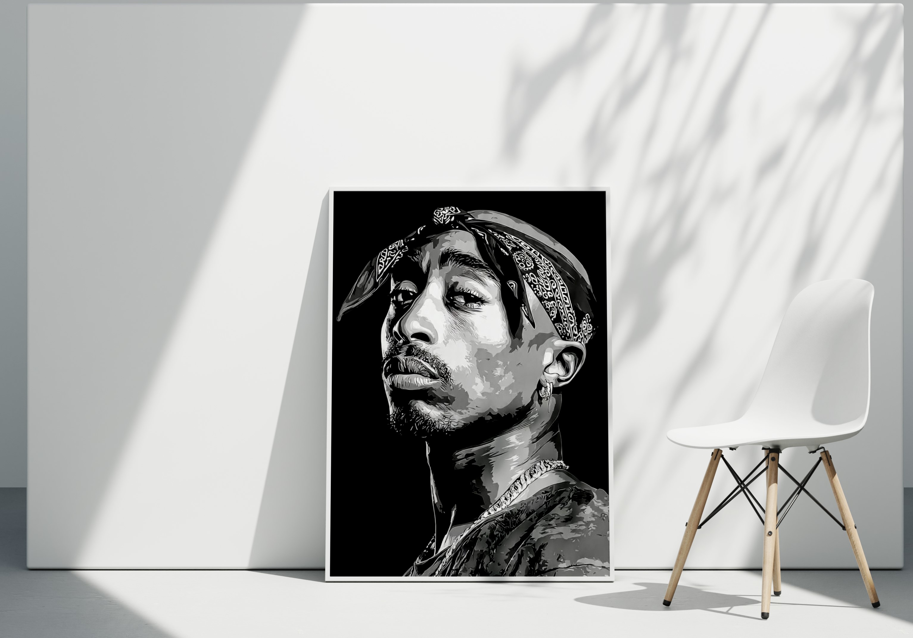 تابلو دکوراتیو Tupac Shakur | پوستر سیاه و سفید مینیمال