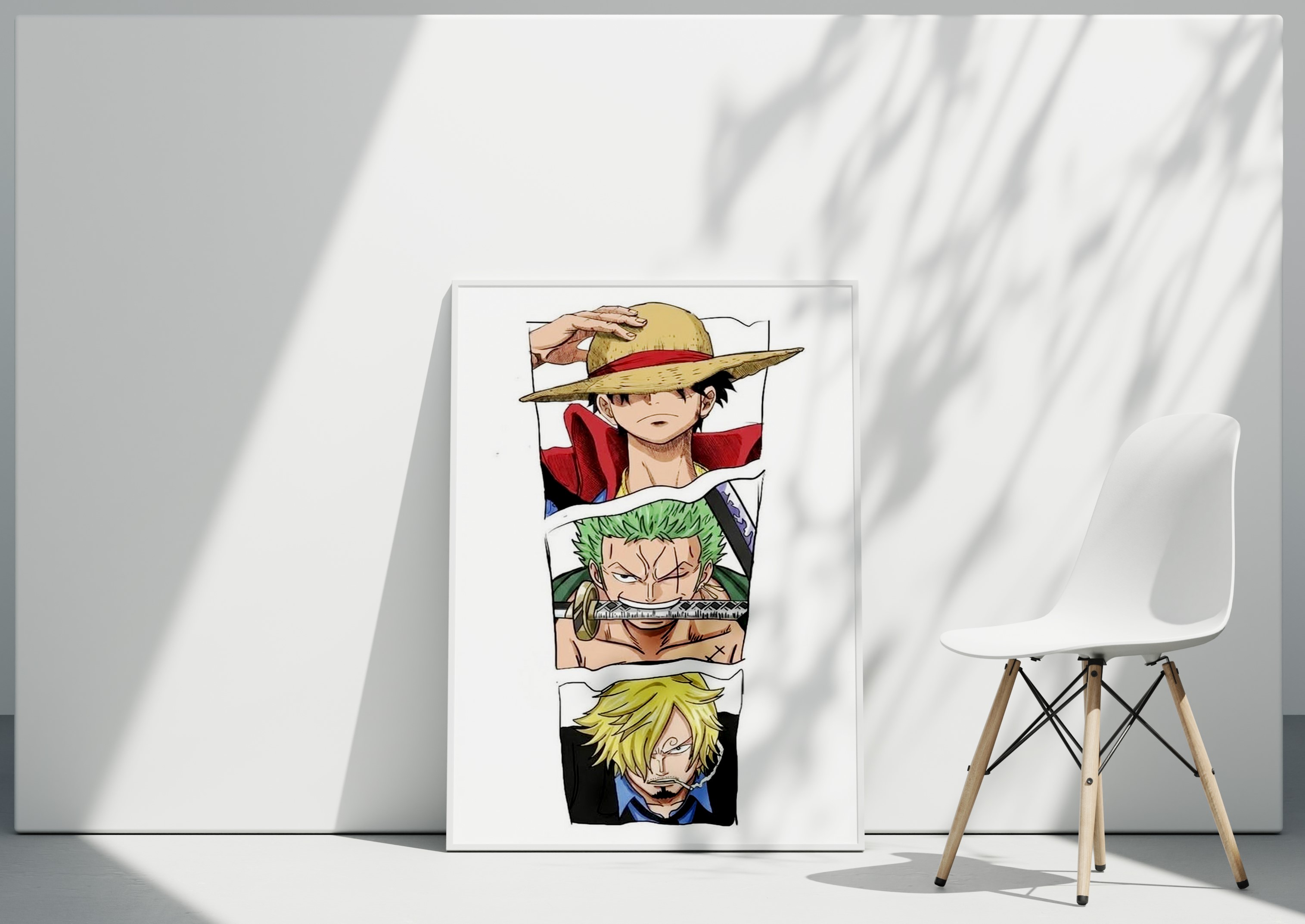پوستر انیمه One Piece | تابلو شخصیت‌های لوفی، زورو و سانجی