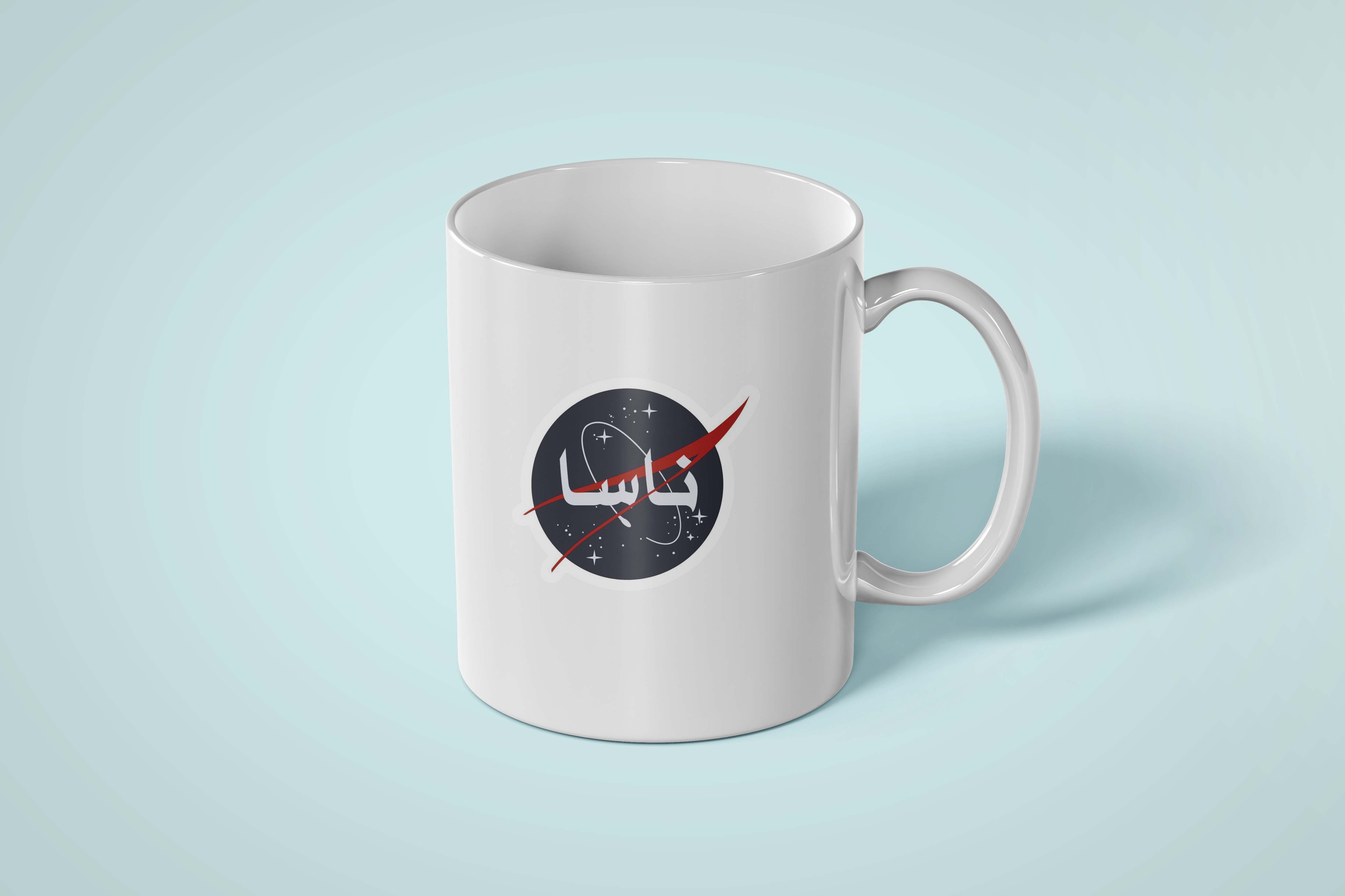 ماگ با طرح لوگوی ناسا فارسی