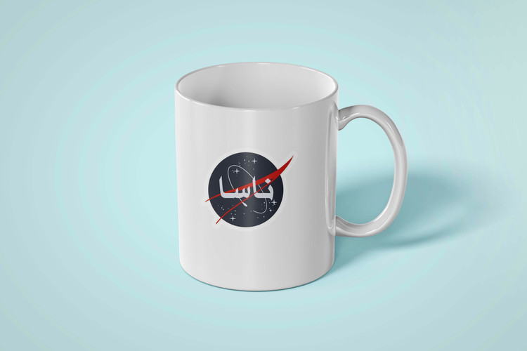 ماگ با طرح لوگوی ناسا فارسی